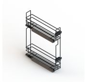 Корзина 150/2 полки ЧЕРНАЯ (Левая) + направл QuadroV6/30 Silent System Ш100хB520xГ450