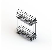 Корзина 200/2 полки ЧЕРНАЯ (Левая) + направл QuadroV6/30 Silent System Ш100хB520xГ450