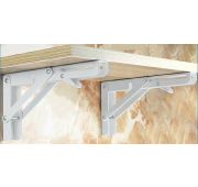 Консоль складная с фиксатором 450 белая (нагр до 150 кг на пару)