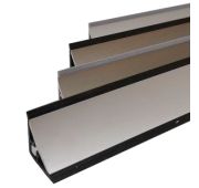 Мини плинтус алюмин. вогнутый  Серебро/черный уплотн. L=3м Thermoplast (ф-ра 494-202)