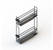 Корзина 150/2 полки ЧЕРНАЯ (Правая) + направл QuadroV6/30 Silent System Ш100хB520xГ450