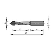 Сверло Cквозное D 4, d 10, L1-70, L2-50, L3-20 (R) (правое/черное)