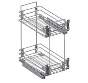 Корзина 400/2 полки ХРОМ + направл QuadroV6/30 Silent System Ш360хB530xГ450