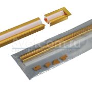 Профиль врезной 2210W ЗОЛОТО L=3000мм + диффузор + 6 заглушек  КСС