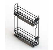 Корзина 200/2 полки ЧЕРНАЯ (Левая) + направл Квадро GTV c дов.