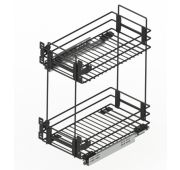 Корзина 400/2 полки ЧЕРНЫЙ +напрвляющие Квадро GTV с довод.