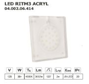 Светильник LED Ritm3 Acryl (5004000-4), 4Вт, 12В, 4500К, провод 2м с конн. JB-LED, АС