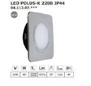 Светильник LED меб. встраив. квадр. Polus-K, мат.ст., IP44, 220В, 4Вт, 3000K, сатин 04.112.07.305