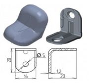 Уголок  пластиковый серый (16х20)+мет.уголок