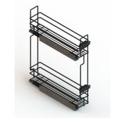 Корзина 150/2 полки ЧЕРНАЯ (Левая) + направл Квадро GTV c дов. 110х454х560