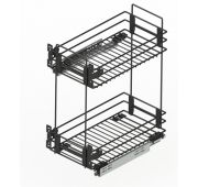 Корзина 300/2 полки ЧЕРНЫЙ +напрвляющие Квадро GTV с довод. 450х266х551